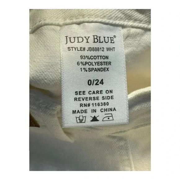 Judy Blue Women's Jogger Jeans Size 0 (24) White Elastic Waist‎ Pockets - Picture 5 of 7